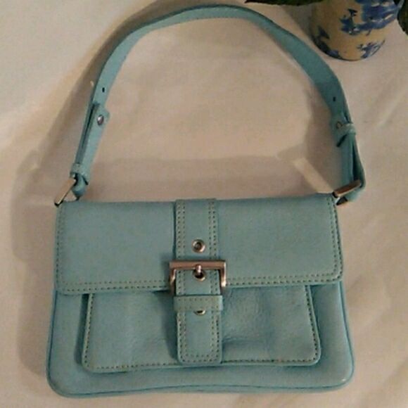 Talbots Leather  Turquoise Mini Bag - Picture 2 of 9